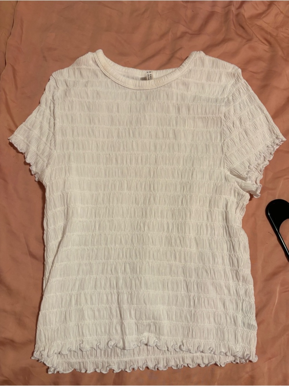White Textured Short Sleeve Top - Classic Women's Tee American Eagle